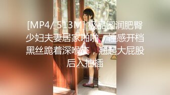 [MP4/ 513M] 极品圆润肥臀少妇夫妻居家啪啪，性感开档黑丝跪着深喉交，翘起大屁股后入抽插