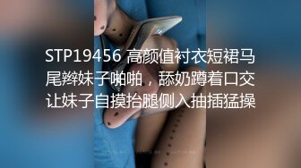 STP19456 高颜值衬衣短裙马尾辫妹子啪啪，舔奶蹲着口交让妹子自摸抬腿侧入抽插猛操